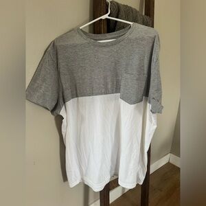 Goodfellows Gray and White Men's T-Shirt